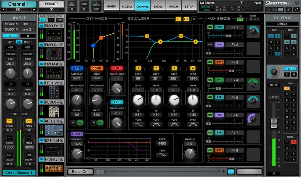 eMotion LV1 Live Mixer – 16 Stereo Channels - WavesLatinoAmerica