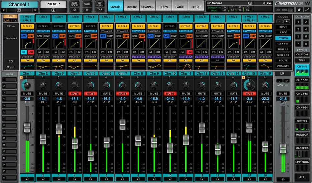 eMotion LV1 Live Mixer – 16 Stereo Channels - WavesLatinoAmerica