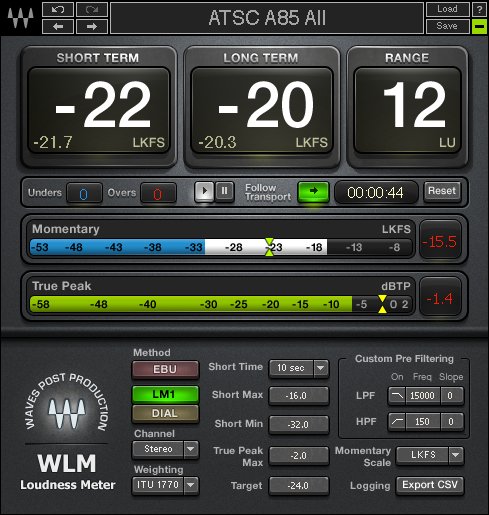 WLM Plus Loudness Meter - WavesLatinoAmerica